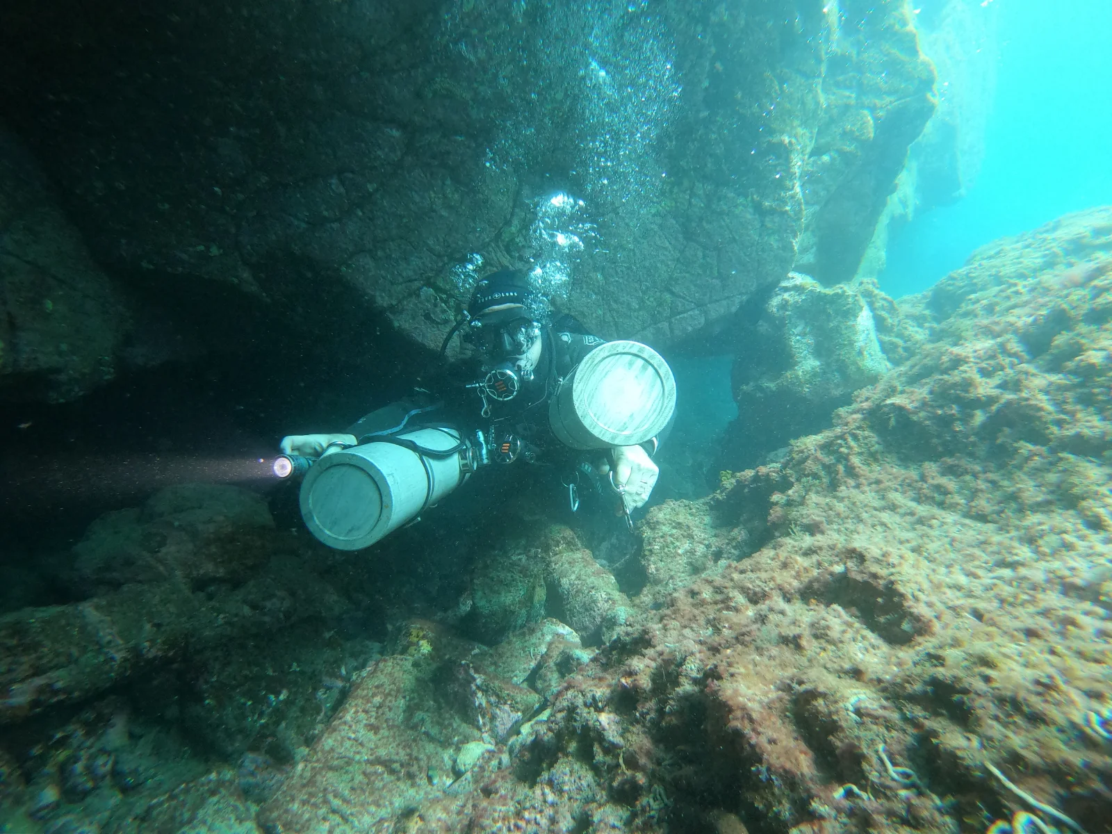 Buceo sidemount en Gran Canaria